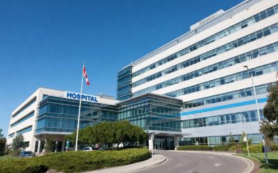 Modern hospital in Canada symbolizing the national healthcare system.
