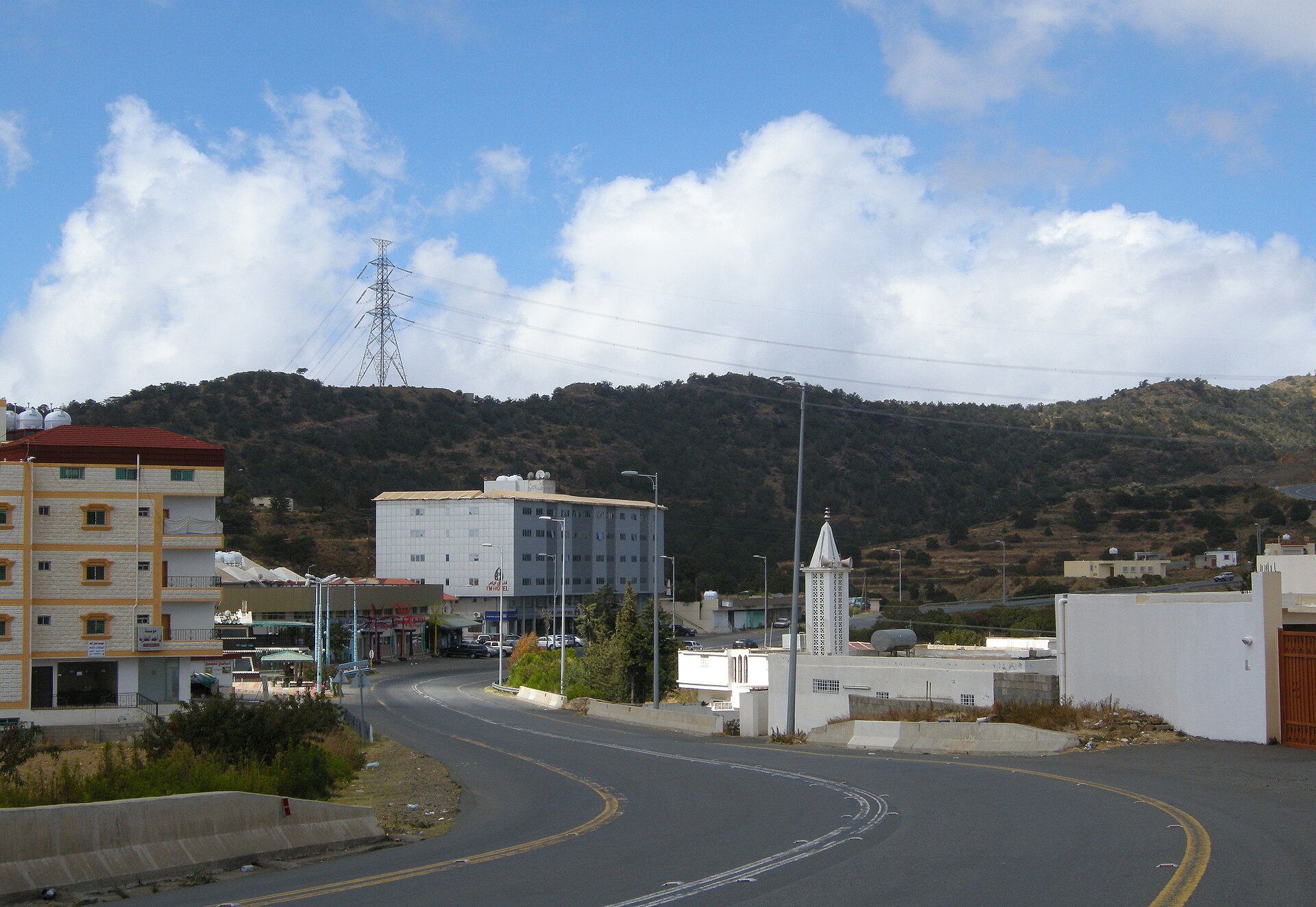 Abha, Saudi Arabia, photographed 9 November 2011 by Basheer Olakara. Licensed CC BY 2.0 via Wikimedia Commons. One of four cities Saudi officials said were hit on 8 September 2026; this is a city view, not a photo of the strikes.