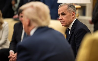 Prime Minister Mark Carney and President Donald Trump in the Oval Office, May 6, 2025. Official White House photo by Daniel Torok. Public domain (U.S. government work).